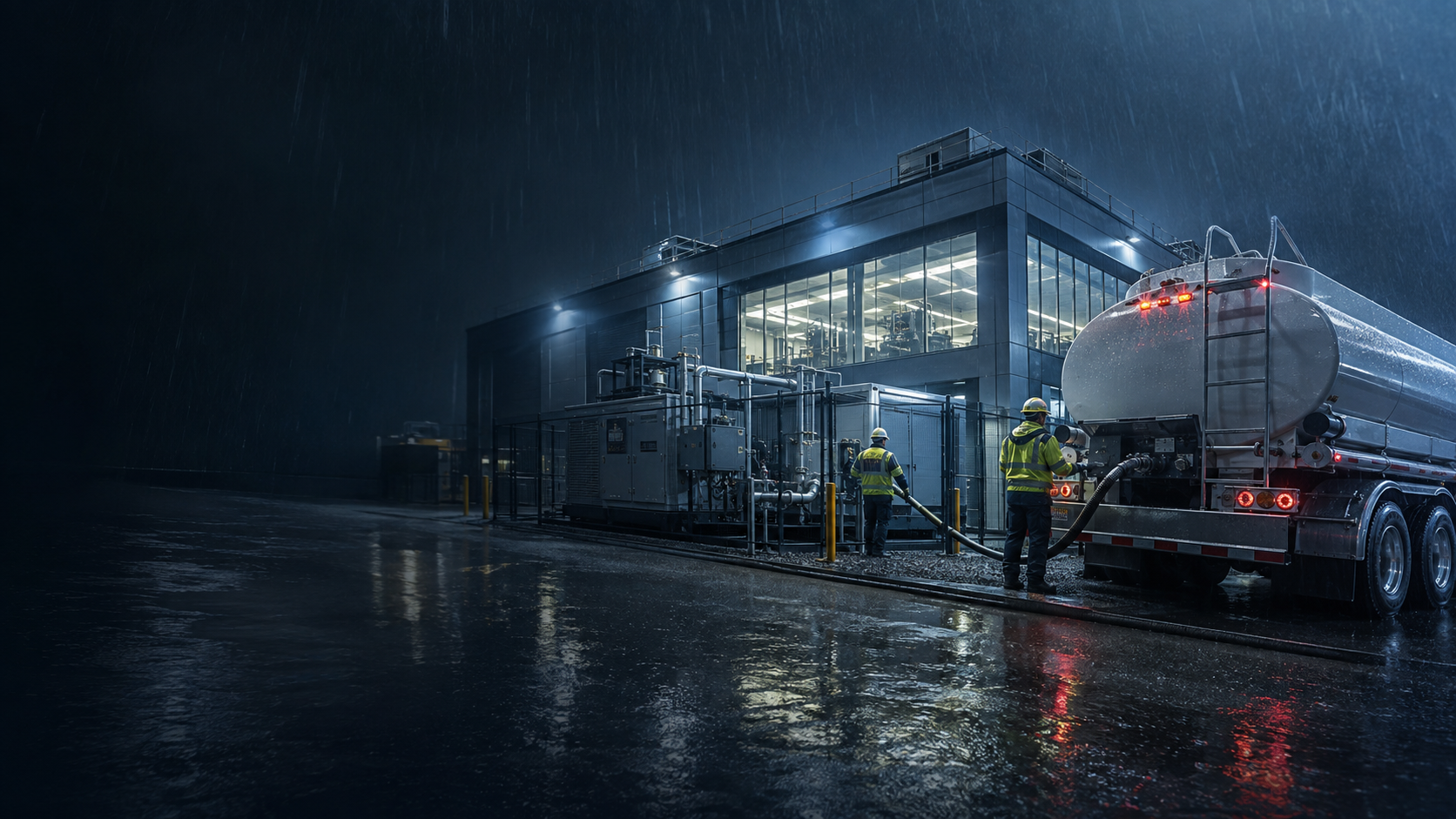 Commercial fuel delivery supporting a large operating site